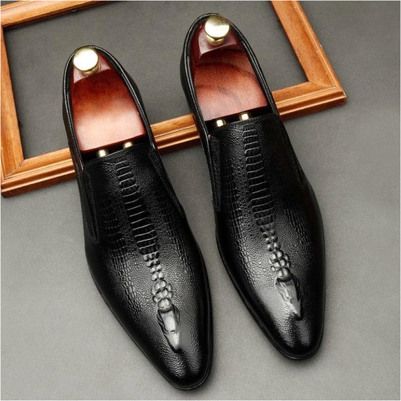 Men Genuine Leather Brogue Dress Shoes